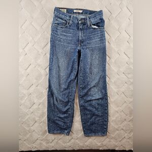 Levi's Baggy Dad Jeany Womens 24 Blue Rigid Denim